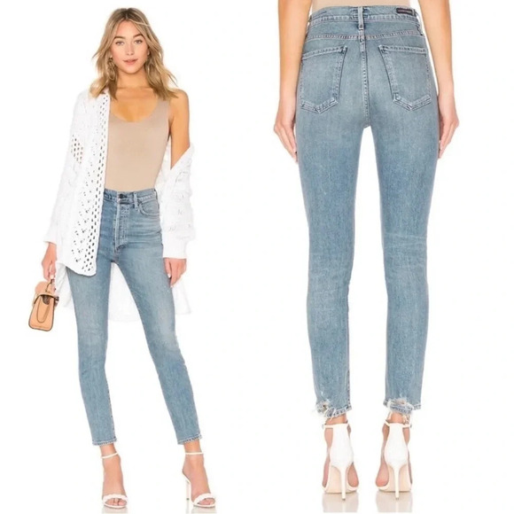 Citizens of Humanity COH Olivia High Rise Slim Ankle Backroad Denim Size 28 - Picture 1 of 14